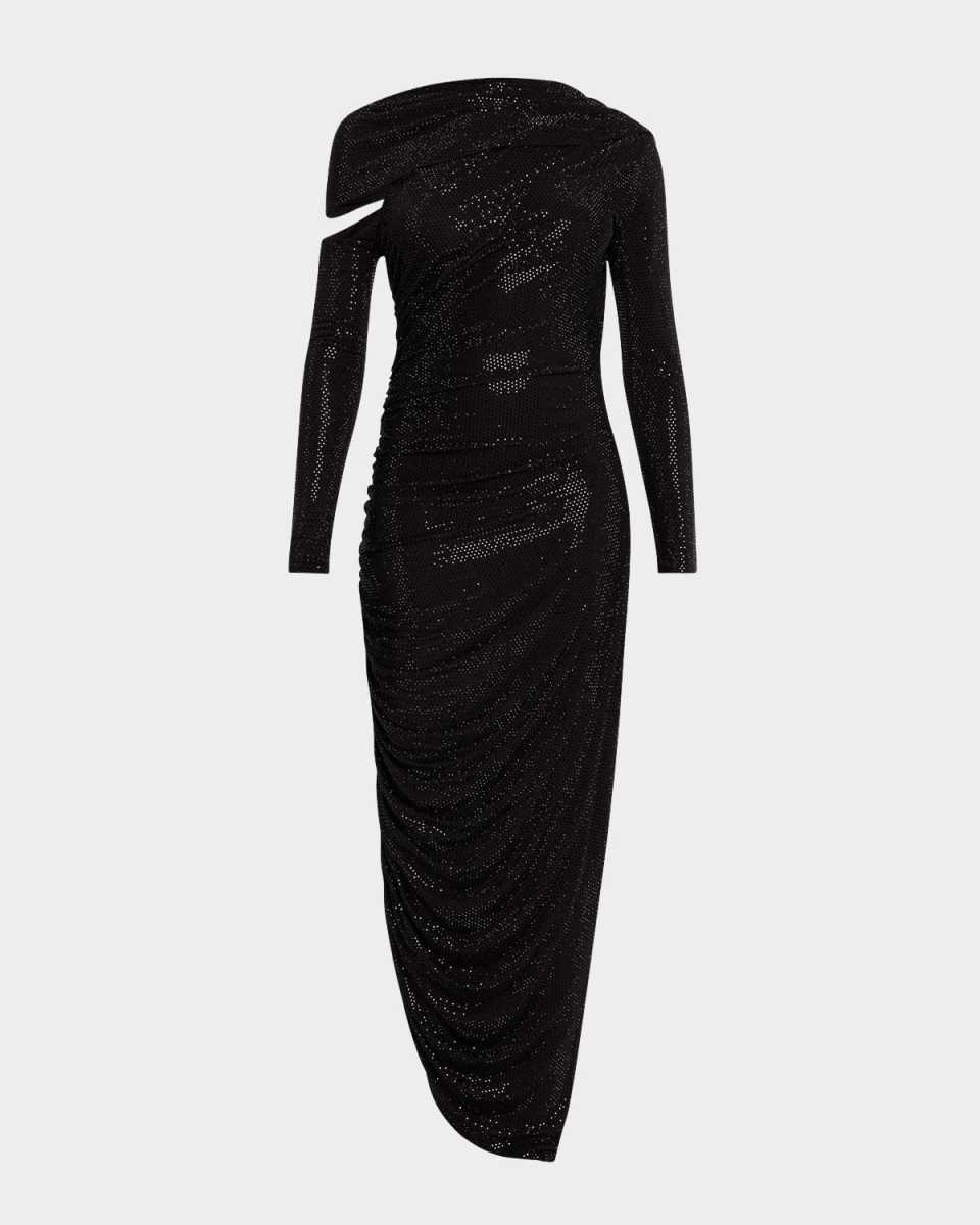 Kumasi Long-Sleeve Cutout Sequin Gown